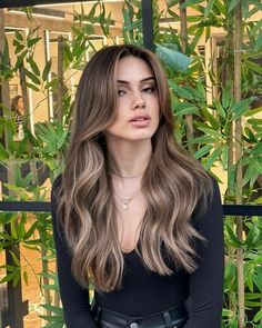 Highlights Brown Hair Ponytail, Going Blonde To Brown Hair, Blonde Highlights On Chocolate Brown Hair, Layered Baylage Hair, Cool Brunette Hair Color Fair Skin, Summer Dark Blonde Hair, Balayage Hair Olive Skin, Brown Hair Cool Tone Highlights, Lighter Brown Hair With Highlights