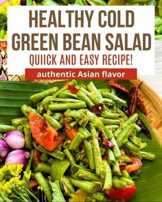 healthy cold green bean salad recipe on a plate