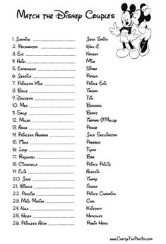 the disney character quiz is shown in black and white