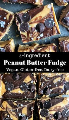 four ingredient peanut butter fudge vegan, gluten - free dairy - free dessert