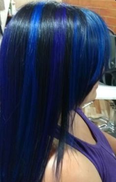 Blue Hair Highlights, Hair Stylies, Alternative Hair, Dye My Hair