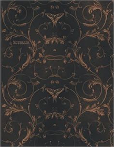 an ornate wallpaper design with gold and black accents on a dark background that looks like filigrees or vines