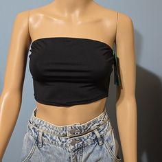 NWT black bandeau top Black Bandeau Top, Black Bandeau, Shein Tops, Bandeau Top, Womens Tops, Crop Tops, 10 Things