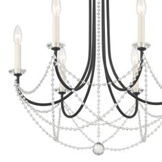 Dimensions: 24"W x 27.5"H Bulb: 6 light 60- watt, E12 Candelabra base The Delilah chandelier makes a grand statement to your interior. Its swooping metal frame gracefully hangs crisscrossed cascading crystal beads from each metal arm. This modern-style crystal chandelier adds a rich and formal look to a room, making it the ultimate final touch.France and Son is an authorized seller of this product. Crystal Cups, Crystorama Lighting, Classic Chandelier, Metal Arm, Traditional Chandelier, Wac Lighting, Black Chandelier, Modern Vibe, Light Chandelier