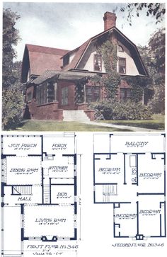 an old house with two floors and a second story, in the same floor plan