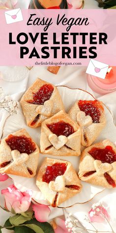 easy vegan love letter pastries on a plate