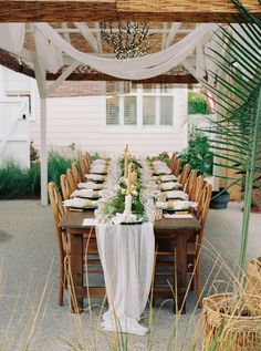 Beautiful event table with white sheer fabric runner Linen Wedding Table, White Wedding Linens, White Wedding Table Decor, Wedding Runner, Fabric Draping, Wedding Table Linens, Romantic Table, Norfolk Va, Table Runners Wedding