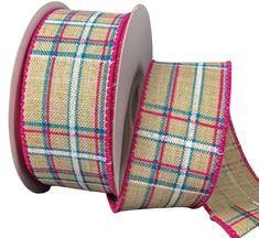 Blue and fuchsia pink plaid wired ribbon 1.5” - Greenery MarketWired ribbon41239-09-39 Christmas Berries, Fedex Delivery, Turquoise And Pink, Bows Diy Ribbon, Fall Ribbons, Christmas Greenery, Christmas Flowers, Winter Flowers, Diy Ribbon