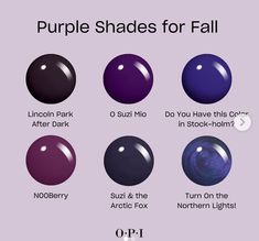 Midnight Purple Nails, Dark Purple Nail Polish, Opi Nail Polish Colors, Dark Purple Nails, Aqua Nails, Pedicure Colors, Simple Fall Nails