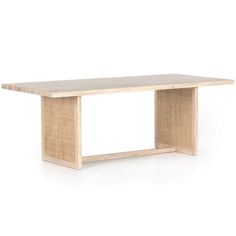 a wooden table with a white background