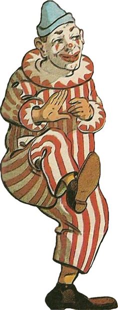 an image of a clown in striped clothes