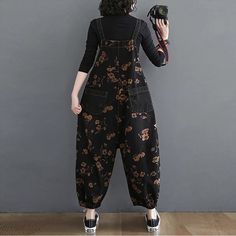 Shōtī Overall – Cherry Picks Witchcore Overalls, Onepiece Overalls, Oversized Overalls, Baggy Jumpsuit, Black Denim Overalls, Oversized Jumpsuit, Womens Black Jumpsuit, Cottagecore Clothes, Belle Silhouette