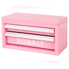 a pink kobalt toy chest with two drawers