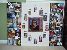 a family photo frame with many pictures on it