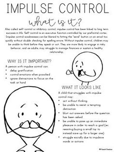 Impulse Control Parent Letter by Sarah Gardner | Teachers Pay Teachers Coping Skills Activities, Counseling Worksheets, Social Emotional Activities, Mental Health Activities, Executive Functioning Skills, Impulse Control, Social Emotional Learning Activities, School Social Work, Therapeutic Activities