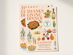 there is a thanksgiving dinner poster on the wall