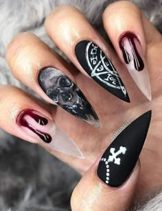 Desain Salon Kuku, Horror Nails, Skull Nails, Nails Bright