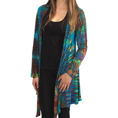 "This Tie Dye Cardigan is lightweight, soft, plus size friendly and so comfy. Brilliant colors swirl across this soft rayon fabric. Fabric is 95% Rayon, 5 % Spandex These come in one size and a variety of colors. Size XS-XL and Plus Size Cardigans in XL-3XL Available. This long cardigan opens in the front (no closure) and is very flattering for all body types. This rainbow cardigan is perfect loungewear or can be dressed up. The Tie Dye Long Cardigan makes a lovely gift for women who love Tie Dye and colorful styles.  These are hand dyed so colors and patterns might vary slightly.  Measurements XS-XL (One Size) (unstretched)- * Shoulder Width 22\"/ 56 cm * Sleeve Length 24.5\"/ 62 cm * Full Length Back 33\"/ 62 cm * Full Length Front 35\"/ 89 cm Measurements XL- 3XL (unstretched)- * Should Hippie Cardigan, Plus Size Hippie, Tie Dye Loungewear, Hippie Jacket, Rainbow Cardigan, Tie Dye Cardigan, Cardigan Plus Size, Boho Cardigan, Gilet Long