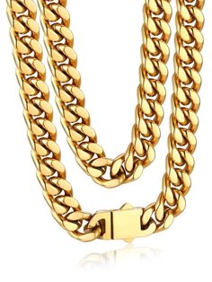 PRICES MAY VARY. 🔹🔹 Miami Cuban Chain Collection 🔹🔹 This collection includes chain necklaces and bracelets. The design features space-cutting cuban chain & stylish fold over clasp. High polished surfaces reflects eye-catching gloss, we offer more sizes to choose. 🔹🔹 Top Quality Material 🔹🔹 Top Quality Material: NO ALLOY No COPPER---Made with durable 316L stainless steel, 14K gold plated/Black gun plated, no color-fading, friendly to skin, you will feel the weight and texture. 🔹🔹 Availa Chunky Choker Necklace, Casual Meeting, Chunky Choker, Miami Cuban Link Chain, Miami Cuban Link, Cuban Link Chain Necklaces, Stainless Steel Chain Necklace, Miami Cuban, Link Chain Necklace