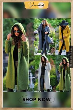 New Jacke Damen Autumn Winter Women Hooded Coat Cashmere Cardigan Sweater Coat Lady Solid Color Coat Thick Soft Fashion Jacket Long Plus Size Overcoat Strickjacke Damen Trendy Long Green Outerwear, Green Sweater Coat For Cold Weather In Fall, Green Sweater Coat For Fall, Hooded Cardigan With Pockets For Fall, Hooded Fall Cardigan With Pockets, Trendy Hooded Cardigan For Cold Weather, Fall Hooded Cardigan With Pockets, Trendy Hooded Sweater Coat For Fall, Green Sweater Coat With Pockets