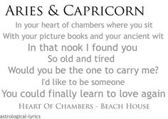 aris and capricon poem with white background