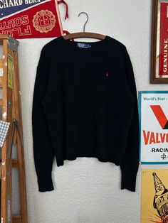 (Refer to measurements below for sizing not tagged size) Measurements: Pit to pit-23" shoulder to bottom-24.5" Lambswool Sweater, Ralph Lauren Sweater, First World, Black Sweaters, Vintage Y2k, Sweater Outfits, Polo Ralph, Gender Neutral, Polo Ralph Lauren