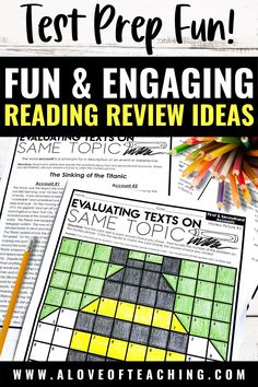 the text test prep fun fun and engaging reading review ideas