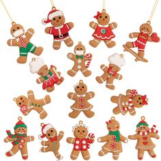 PRICES MAY VARY. THE PACKAGE COMES WITH - 15 pack gingerbread ornaments with strings, convenient to hang on the tree, and sufficient for your home and party decoration. CUTE DESIGN - Our gingerbread boy and girl ornaments feature different styles, different dresses and different poses, making them look cute and joyful. Taking the Christmas as its theme, they are also unified with festivals in color. MATERIAL - Made from durable PVC soft material, making them soft and flexible, hard to tear off, Christmas Gingerbread Ornaments, Gingerbread Man Decorations, Ginger Man, Christmas Bridal Showers, Christmas Trees For Kids, Gingerbread Decorations, Gingerbread Ornaments, Christmas Hanging Decorations, Gingerbread Christmas