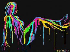 an image of a woman with neon paint on her body