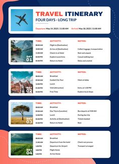 Bright Travel Itinerary Free Google Docs Template teacherplanner #plannerfreebies💤 Tour Itinerary Design, Travel Itenary Template, Travel Consultant Business, Itinerary Template Free, Cruise Packing Checklist, Itinerary Design, Thailand Itinerary, Cruise Packing, Travel Preparation