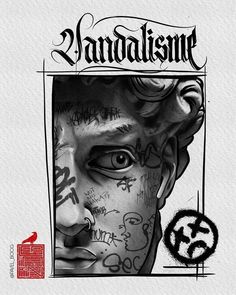 the cover art for sandalism's album, featuring an image of a man with