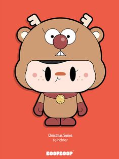 a cartoon character with an ugly expression on it's face and the words christmas series reindeer