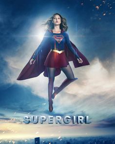 a woman in a superman movie poster flying through the air