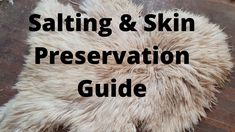 the words salting and skin preservatition guide on top of a furry rug