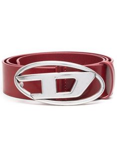 red calf leather grained texture logo-buckle fastening punch-hole detailing pointed tip Red Diesel Belt, Belt Png, Cool Belts, Diesel Style, Diesel Belt, Diesel 1dr, Diesel Accessories, Cool Belt Buckles, Diesel Logo