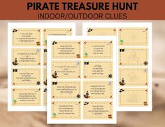 pirate scavenger hunt for indoor / outdoor clues