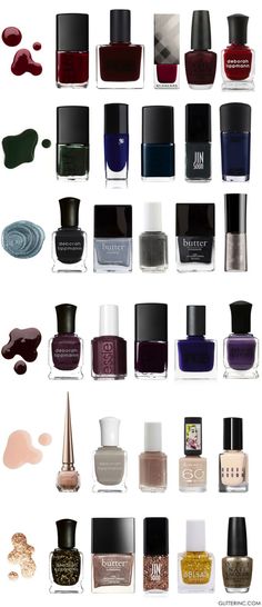 Fall-Winter Nail Polish Guide Fall Polish, Nail Winter, Winter Nail Polish, Nail Polish Colors Fall, Nagellack Trends, Nail Colors Winter, Nagel Tips, Wedding Nail, Nails Colors