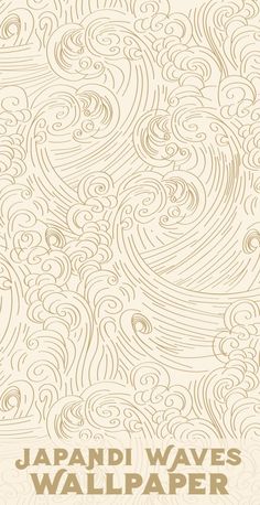 the japanese wave's wallpaper pattern is shown in beige and white, as well as