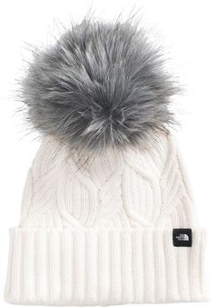 Fit & Design: Deep fit beanie provides a roomier, full-coverage fit Classic cable-knit texture adds style while providing warmth Wide cuff Extra-large faux-fur pom The North Face® logo clip label Cable Knit Sweater Pattern, Cashmere Beanie, Wide Cuff, Pom Beanie, Fur Pom Pom, Fur Trim, Knit Beanie, Knit Patterns, Hat Designs