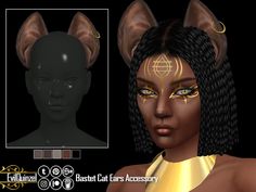 an image of a woman with cat ears on her head and gold eyeshades