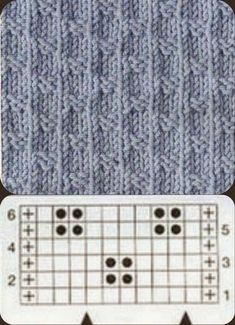 an image of a knitted pattern with numbers on the front and back of it