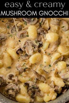 this creamy mushroom gnocchine is the perfect side dish for any pasta lover