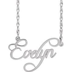 Description & Details Ensure your identity is always on display by wearing this cute personalized necklace. Glistening in brilliant polished silver, gold, and rose gold. The letters are fancy with a fabulous script-like flourish that gives them a touch of class. Choose your own name or that of a friend. Sterling Silver 14k Gold Plated 14k Rose Gold Plated Allergy Information: Hypoallergenic Chain Length: 18 in Chain Width: 1.25 mm MADE TO ORDER; Expect to ship in three (3) weeks FINAL SALE Always On Display, Nameplate Necklace Gold, Engraved Engagement Ring, Faith Necklace, Nameplate Necklace, Gold Name Necklace, Engagement Ring Wedding Band, Script Font, Custom Necklace