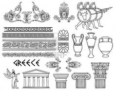 an image of greek ornaments and designs on white background stock photo - 548972