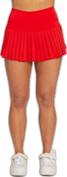 Gold Hinge Skirt, Red Day, Candy Red, Red Corset, Pleated Tennis Skirt, Tennis Skirts, Red Candy, Spandex Shorts, Athletic Top