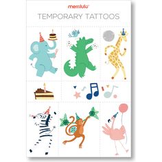 the temporary tattoos are designed to look like animals