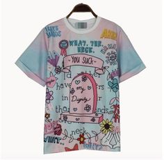 Harajuku Street Style, Estilo Harajuku, Cartoon Shirts, Top Shirt Women, Cheap T Shirts, Trend Fashion, Tie Dye T Shirts, Harajuku Fashion, T Shirt Women