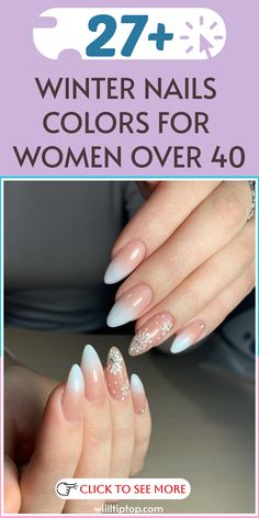 Genießen Sie die Saison mit eleganten Winter-Nagelfarben, die perfekt für Frauen über 40 sind. Von tiefen Burgundern bis zu klassischen Neutralen finden Sie Farbtöne, die Ihren anspruchsvollen Stil unterstreichen. Heben Sie Ihr Aussehen hervor und verwöhnen Sie sich mit einer schicken Maniküre, die Ihre zeitlose Schönheit widerspiegelt. Winter Ombre Nails Ideas, Christmas Ombre Nails Winter, Winter Nails Colors, Nail Colors And Designs, Nail Striping Tape, Natural Ombre, Ombre Manicure, Glitter Accent Nails, Dnd Gel Polish