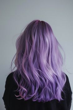 Light Purple Hair Dark Roots, Lavender Hair Color Ideas, Hair Color Ideas Trendy, Purple Hair Color Ideas, Pastel Purple Hair, Hidden Hair Color, Color Block Hair, Purple Hair Color, Lavender Hair Colors