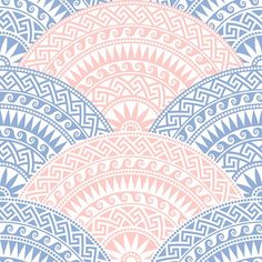 an abstract blue and pink pattern